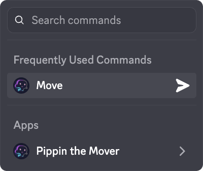 The Apps menu with Pippin's Move command
